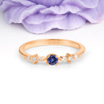 Classic, Minimalist 4-Prong Round Cut Tanzanite Engagement Ring - Additional view