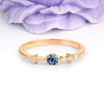 Classic, Minimalist 4-Prong Round Cut Alexandrite Engagement Ring - Additional view