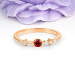 Classic, Minimalist 4-Prong Round Cut Ruby Engagement Ring - Additional view