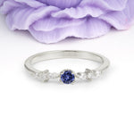 Classic, Minimalist 4-Prong Round Cut Tanzanite Engagement Ring - Additional view