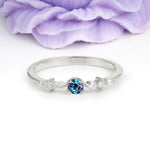 Classic, Minimalist 4-Prong Round Cut Alexandrite Engagement Ring - Additional view