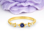 Classic, Minimalist 4-Prong Round Cut Tanzanite Engagement Ring - Additional view