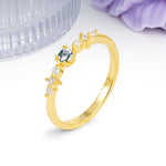 Classic, Minimalist 4-Prong Round Cut Moss Agate Engagement Ring - Additional view