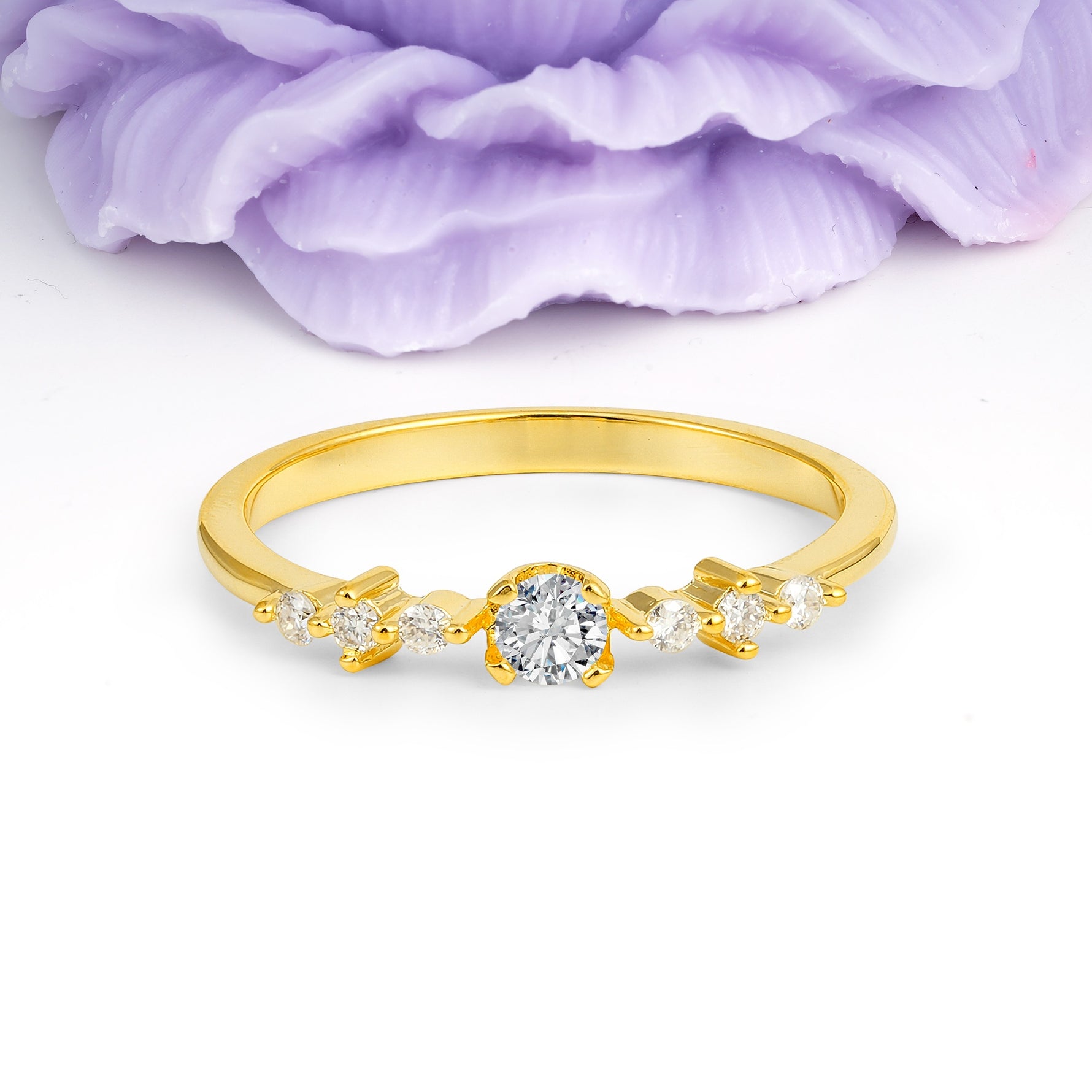 Classic, Minimalist 4-Prong Round Cut Lab Diamond Engagement Ring - Additional view