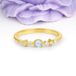 Classic, Minimalist 4-Prong Round Cut Moonstone Engagement Ring - Additional view