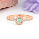 Classic Luxury 4-Prong Round Cut Fire Opal Engagement Ring - Additional view