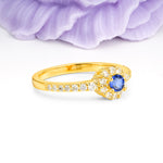Classic Luxury 4-Prong Round Cut Sapphire Engagement Ring - Additional view