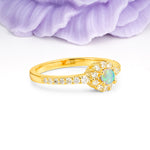 Classic Luxury 4-Prong Round Cut Fire Opal Engagement Ring - Additional view