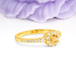 Classic Luxury 4-Prong Round Cut Citrine Engagement Ring - Additional view