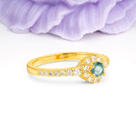 Classic Luxury 4-Prong Round Cut Moss Agate Engagement Ring - Additional view