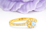 Classic Luxury 4-Prong Round Cut Moonstone Engagement Ring - Additional view