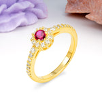Classic Luxury 4-Prong Round Cut Ruby Engagement Ring - Additional view