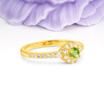 Classic Luxury 4-Prong Round Cut Peridot Engagement Ring - Additional view