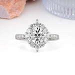 Classic Pavé-Set, Luxurious 4-Prong Oval Cut Lab Diamond Engagement Ring - Additional view