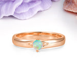 Minimalist 4-Prong Round Cut Fire Opal Engagement Ring - Additional view