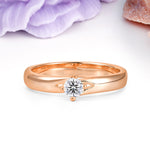 Minimalist 4-Prong Round Cut Lab Diamond Engagement Ring - Additional view
