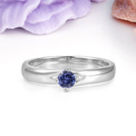 Minimalist 4-Prong Round Cut Tanzanite Engagement Ring - Additional view