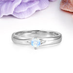 Minimalist 4-Prong Round Cut Moonstone Engagement Ring - Additional view