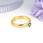 Minimalist 4-Prong Round Cut Sapphire Engagement Ring - Additional view