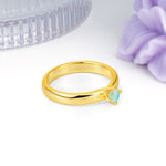 Minimalist 4-Prong Round Cut Fire Opal Engagement Ring - Additional view