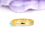 Minimalist 4-Prong Round Cut Fire Opal Engagement Ring - Additional view