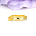 Minimalist 4-Prong Round Cut Citrine Engagement Ring - Additional view