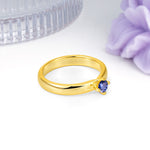 Minimalist 4-Prong Round Cut Tanzanite Engagement Ring - Additional view