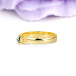 Minimalist 4-Prong Round Cut Moss Agate Engagement Ring - Additional view