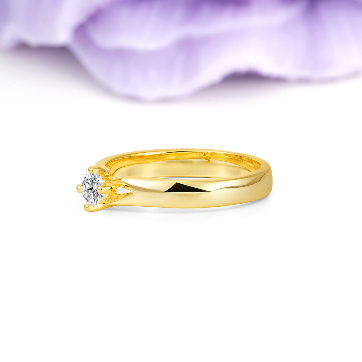 Minimalist 4-Prong Round Cut Lab Diamond Engagement Ring - Additional view