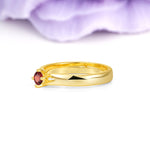 Minimalist 4-Prong Round Cut Garnet Engagement Ring - Additional view