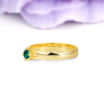 Minimalist 4-Prong Round Cut Emerald Engagement Ring - Additional view