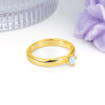 Minimalist 4-Prong Round Cut Moonstone Engagement Ring - Additional view