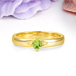Minimalist 4-Prong Round Cut Peridot Engagement Ring - Additional view