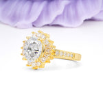 Exquisite Luxury Pavé Set 4 Prong Oval Cut Moissanite Wedding Ring - Additional view