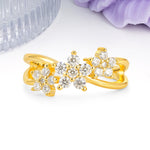 Unique Luxury Flower Shaped Moissanite Wedding Ring - Additional view