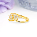 Unique Luxury Flower Shaped Moissanite Wedding Ring - Additional view