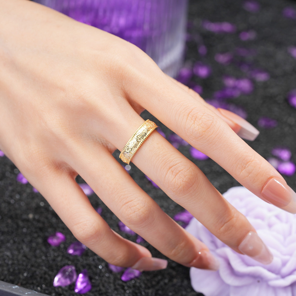 Unique and Luxurious Men's Moissanite Wedding Ring - Additional view