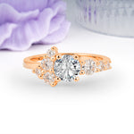 Unique and Luxurious 4-Prong Round Cut Lab Diamond Engagement Ring - Additional view