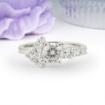 Unique and Luxurious 4-Prong Round Cut Moissanite Engagement Ring - Additional view