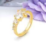 Unique and Luxurious 4-Prong Round Cut Moissanite Engagement Ring - Additional view