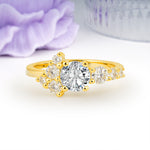 Unique and Luxurious 4-Prong Round Cut Lab Diamond Engagement Ring - Additional view
