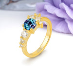 Unique and Luxurious 4-Prong Round Cut Alexandrite Engagement Ring - Additional view