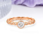 Classic & Minimalist Flush-Set Round-Cut Moissanite Engagement Ring - Additional view
