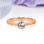 Classic & Minimalist Flush-Set Round-Cut Moss Agate Engagement Ring - Additional view
