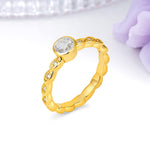 Classic & Minimalist Flush-Set Round-Cut Moissanite Engagement Ring - Additional view