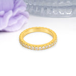 Distinctive and Luxurious Pavé Set Moissanite Wedding Ring - Additional view