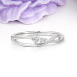 Unique Twisted 4-Prong Round Cut Moissanite Engagement Ring - Additional view