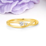 Unique Twisted 4-Prong Round Cut Moissanite Engagement Ring - Additional view