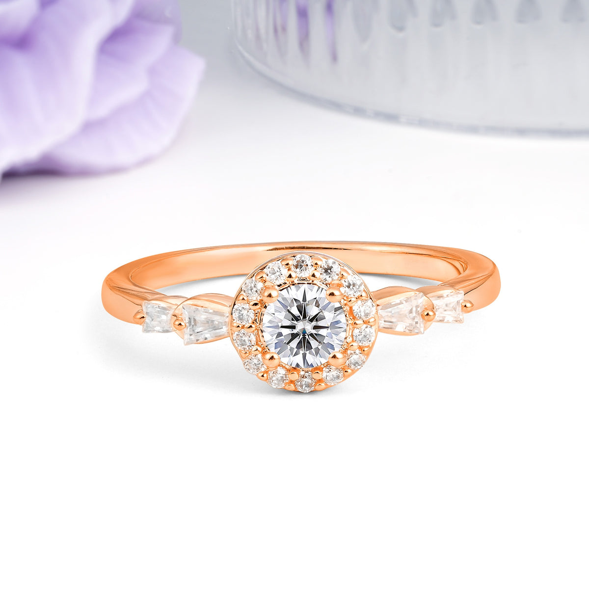 Luxurious & Classic Vintage 4-Prong Round Cut Lab Diamond Engagement Ring - Additional view