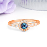Luxurious & Classic Vintage 4-Prong Round Cut Alexandrite Engagement Ring - Additional view